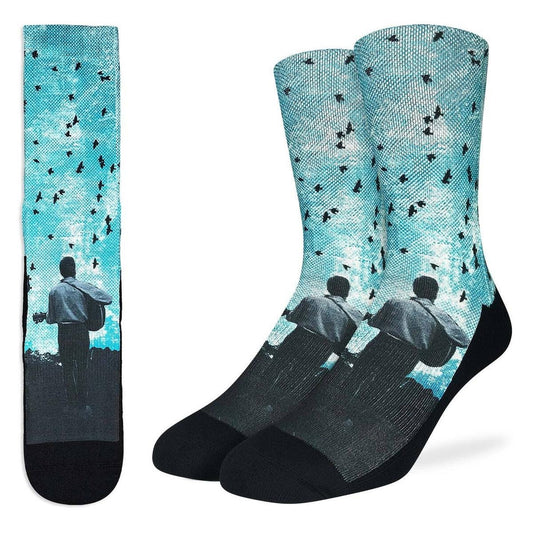 BOB DYLAN Playing Guitar Crew Socks - Officially Licensed Rock Band Music Novelty Socks - Men's Adult 8-12 Unisex - For Craft Costume Supply