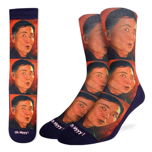 GEORGE TAKEI Crew Socks Socks - Actor Author Novelty Active Fit Socks - Men's Adult 8-12 Unisex - For Craft Costume Supply
