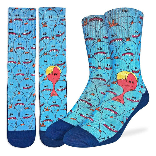 RICK & MORTY Mr. Meeseeks Crew Socks - Officially Licensed Novelty Socks - Men's Adult 8-12 Unisex - Craft Costume Supply
