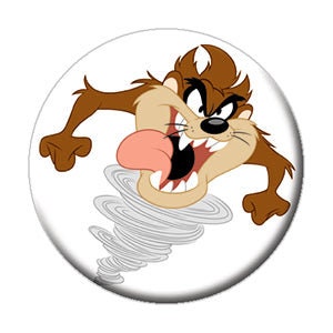 LOONEY TUNES Tasmanian Devil Pinback Button Badge - Taz Crazy - Round 1.25" Button Craft Supply