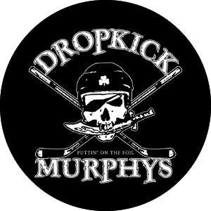 DROPKICK MURPHYS Hockey Skull Pinback Button Badge - American Celtic Punk Band - Round 1.25" Button Craft Supply