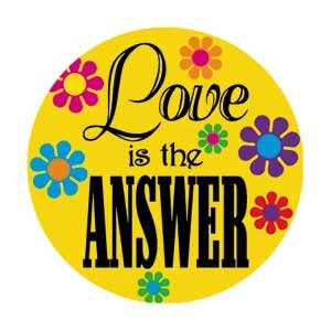 Love is the Answer Pinback Button Badge - Peace Anti-War Love Hippie Hippy Retro Round 1.25" Button Craft Supply