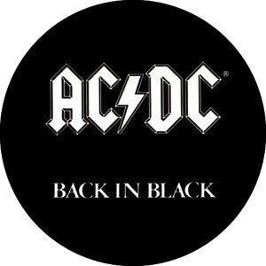 AC/DC Back In Black Pinback Button Badge - ACDC Back In Black Album Rock Band - Round 1.25" Button Craft Supply
