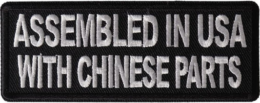 Assembled in USA with Chinese Parts - 4x1.5 inch - Motorcycle Embroidered Patch Appliqué Craft Supply