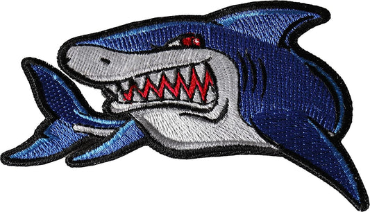 Shark Patch - 4x2.75 inch - Motorcycle Embroidered Patch Appliqué Craft Supply