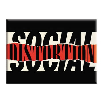 SOCIAL DISTORTION Ripped Logo Magnet - 2.5x3.5 Inch - Magnet for Refrigerators and Lockers - Rock Band Craft Supply