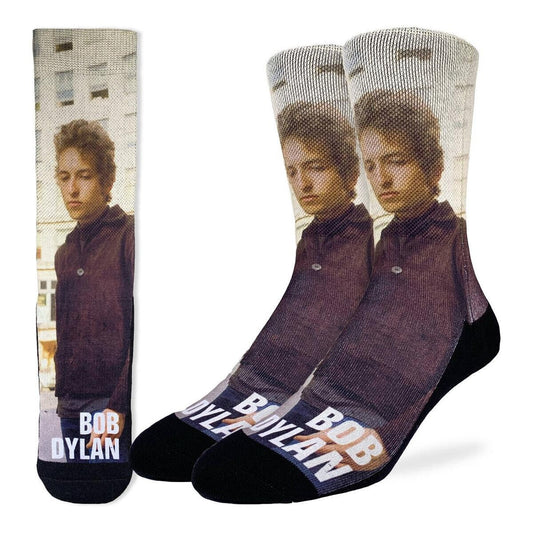 BOB DYLAN On The Streets Crew Socks - Officially Licensed Rock Band Music Novelty Socks - Men's Adult 8-12 Unisex - For Craft Costume Supply
