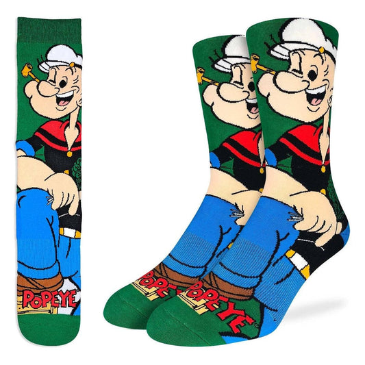 POPEYE Kneeling Crew Socks - Cartoon Officially Licensed Novelty Socks - Men's Adult 8-12 Unisex - For Craft Costume Supply