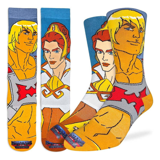 Masters of the Universe MOTU He-Man and Teela Crew Socks - Officially Licensed Novelty Socks - Men's Adult 8-12 Unisex - Costume Supply