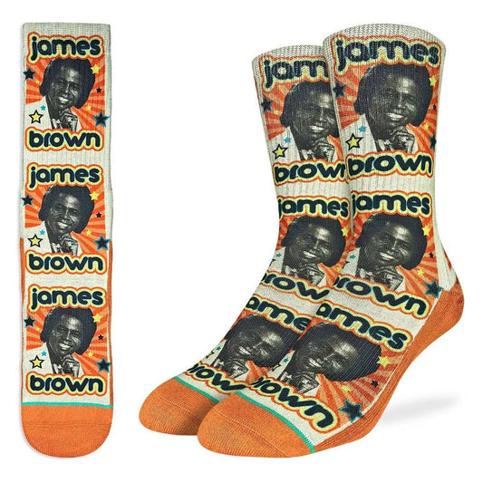 JAMES BROWN Retro Crew Socks - Officially Licensed R&B Soul Funk Music Novelty Socks - Men's Adult 8-12 Unisex - For Craft Costume Supply