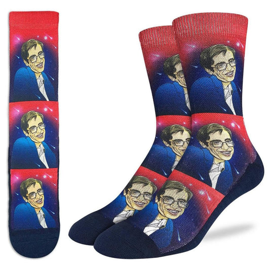STEPHEN HAWKING Crew Socks - Novelty Active Fit Socks - Men's Adult 8-12 Unisex - For Craft Costume Supply