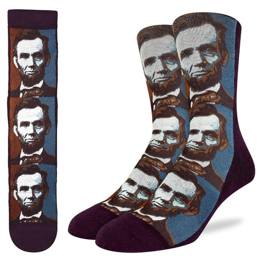 ABRAHAM LINCOLN Crew Socks - Novelty Active Fit Socks - Men's Adult 8-12 Unisex - For Craft Costume Supply