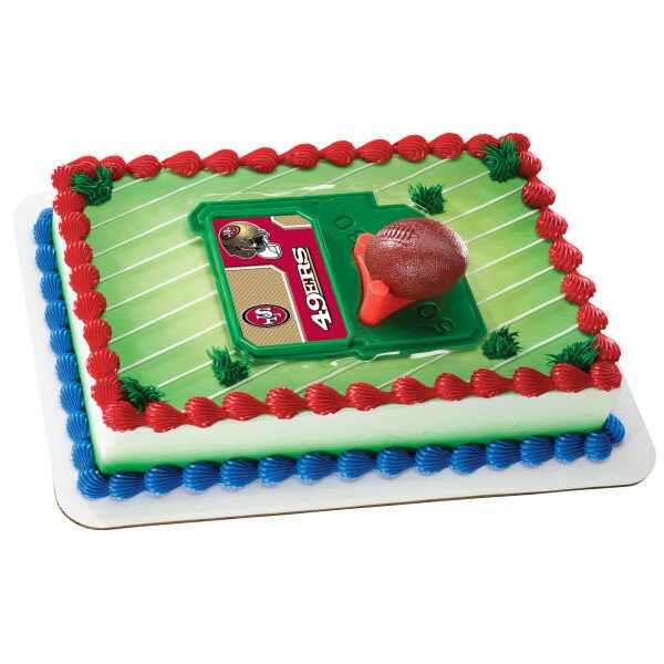 SAN FRANCISCO 49ERS Cake Topper NFL Football Tee Field - San Francisco 49ers Football Cake Decoration Topper Decoset Birthday Craft Supply