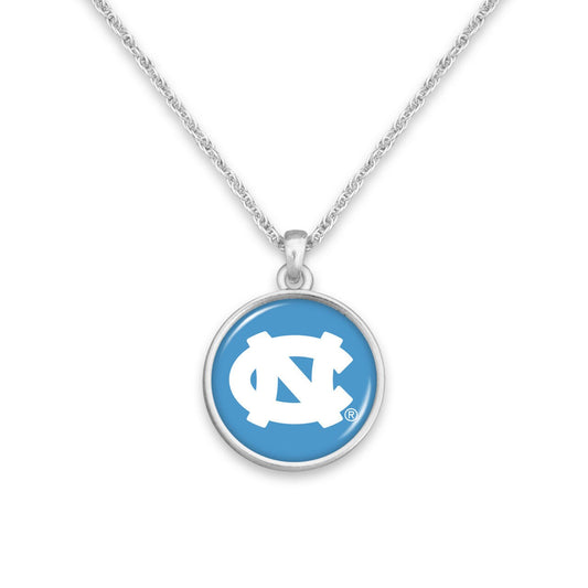 Officially Licensed NORTH CAROLINA Tar Heels Necklace - Pewter Charm Sterling Plated - University of North Carolina