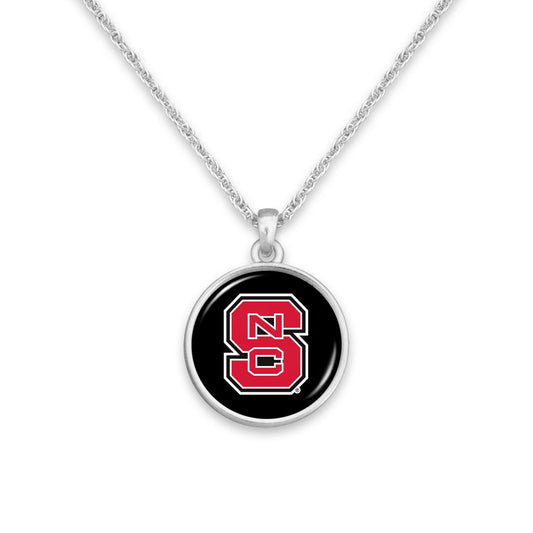 Officially Licensed NORTH CAROLINA NC State Wolfpack Necklace - Pewter Charm Sterling Plated - North Carolina State University