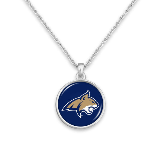 Officially Licensed MONTANA BOBCATS Necklace - Pewter Charm Sterling Plated - Montana State University