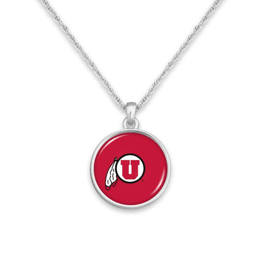 Officially Licensed UTAH UTES Necklace - Pewter Charm Sterling Plated - University of Utah