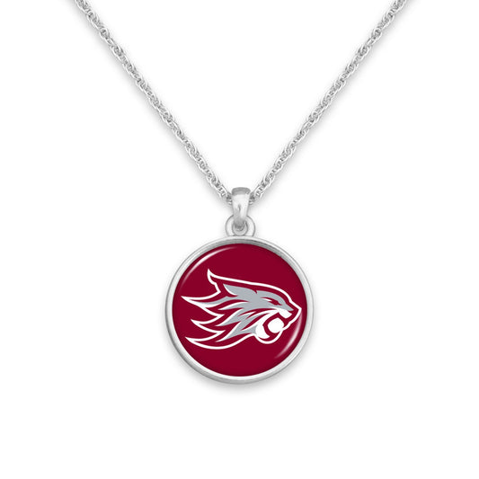 Officially Licensed CHICO STATE WILDCATS Necklace - Pewter Charm Sterling Plated - California State University Chico