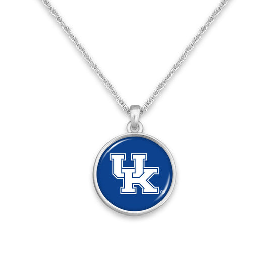 Officially Licensed KENTUCKY WILDCATS Necklace - Pewter Charm Sterling Plated - University of Kentucky