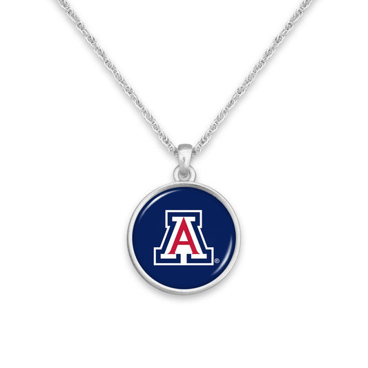 Officially Licensed ARIZONA WILDCATS Necklace - Pewter Charm Sterling Plated - University of Arizona