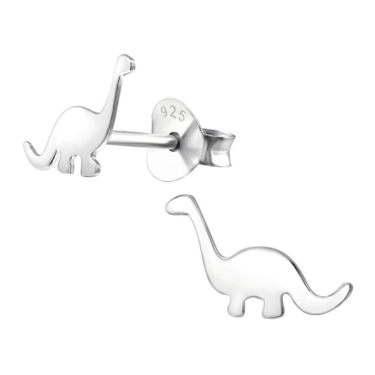 925 Sterling Silver Earrings Dinosaur - Ear Studs with Backing - Epoxy - Barontisours - Hypoallergenic Earrings