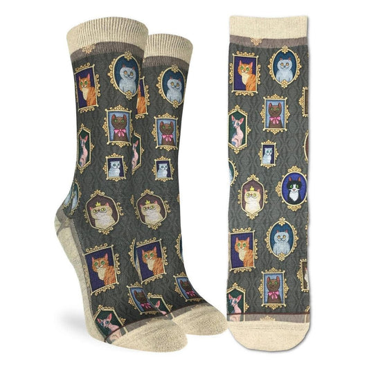 PRIZED CATS Crew Socks - Novelty Active Fit Socks - Women's Adult 5-9 Unisex - Cat Pet Lover - For Craft Costume Supply