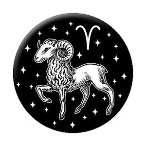 ARIES Astrology Zodiac Sign Pinback Button Badge - Aries Zodiac Constellation Horoscope - Round 1.25" Button Craft Supply