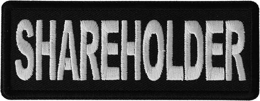 Shareholder Patch - 4x1.5 inch – Motorcycle Embroidered Patch Appliqué Craft Supply