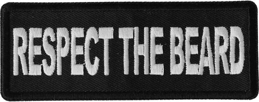 Respect The Beard Patch - 4x1.5 inch – Funny Embroidered Patch Appliqué Craft Supply