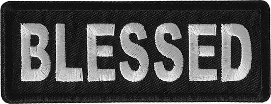 Blessed Iron on Patch - 4x1.5 inch - Motorcycle Embroidered Patch Appliqué Craft Supply
