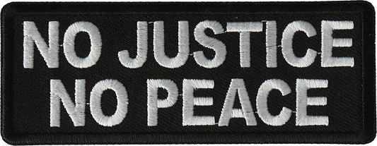No Justice No Peace Patch - 4x1.5 inch - Motorcycle Embroidered Patch Appliqué Craft Supply