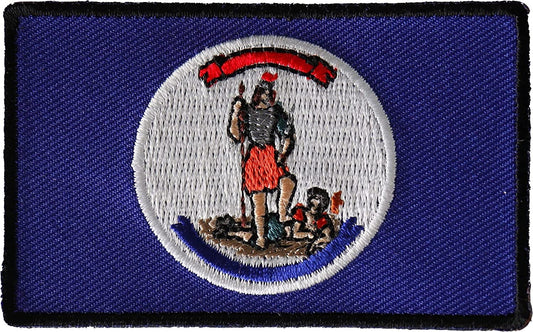 Historical Virginia Flag Iron on Patch - 3x1.8 inch - Motorcycle Embroidered Patch Appliqué Craft Supply