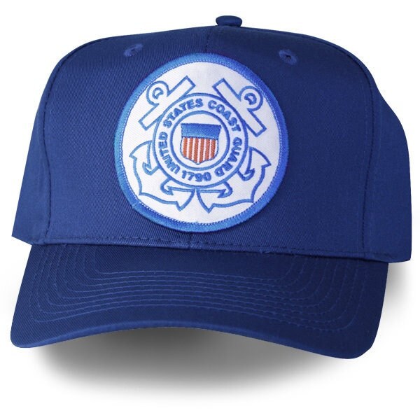 US COAST GUARD Embroidered Cap Hat - Made to Order - Royal Blue Cap Round Patch Crest Hat - Officially Licensed!