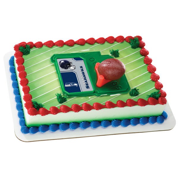 SEATTLE SEAHAWKS Cake Topper NFL Football Tee Field - Seattle Seahawks Football Cake Decoration Topper Decoset Birthday Craft Supply