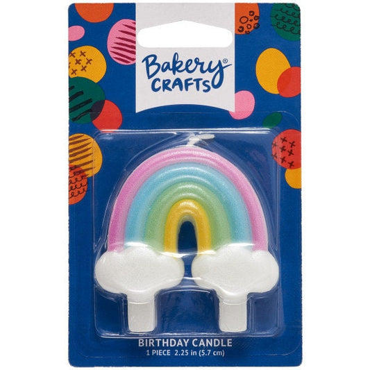 RAINBOW SHAPED Birthday Candle - Cupcake Birthday Cake Candle Pastel Rainbow Pride Cupcake Toppers for Party Decoration Craft Supply