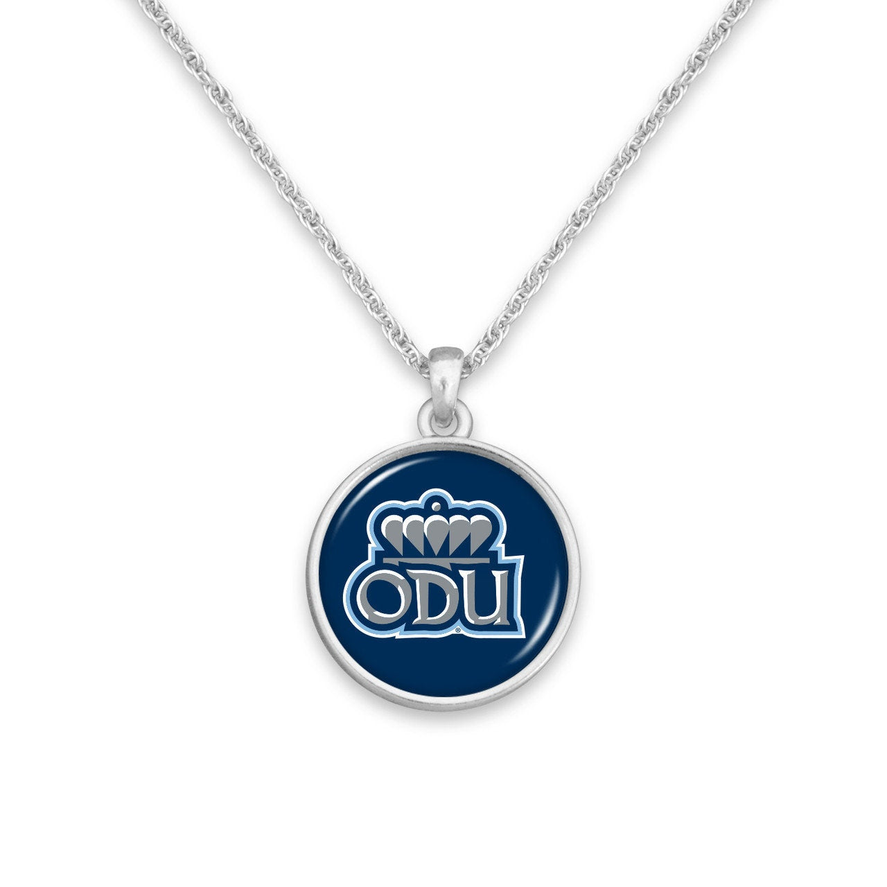 Officially Licensed OLD DOMINION MONARCHS Necklace - Pewter Charm Sterling Plated - Old Dominion University