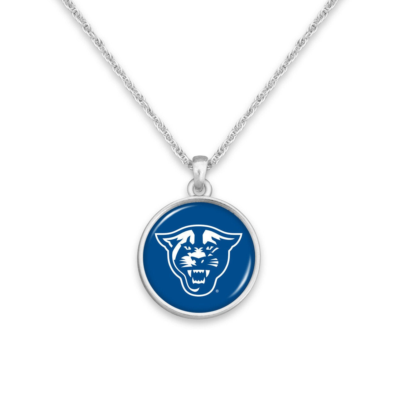 Officially Licensed GEORGIA STATE PANTHERS Necklace - Pewter Charm Sterling Plated - Georgia State University
