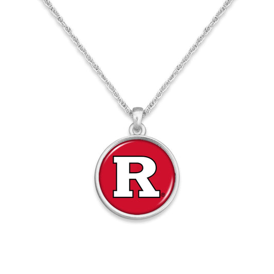Officially Licensed RUTGERS SCARLET KNIGHTS Necklace - Pewter Charm Sterling Plated - Rutgers University