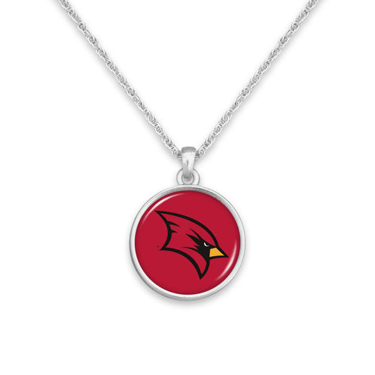Officially Licensed SAGINAW VALLEY STATE Cardinals Necklace - Pewter Charm Sterling Plated - Saginaw Valley State Cardinals