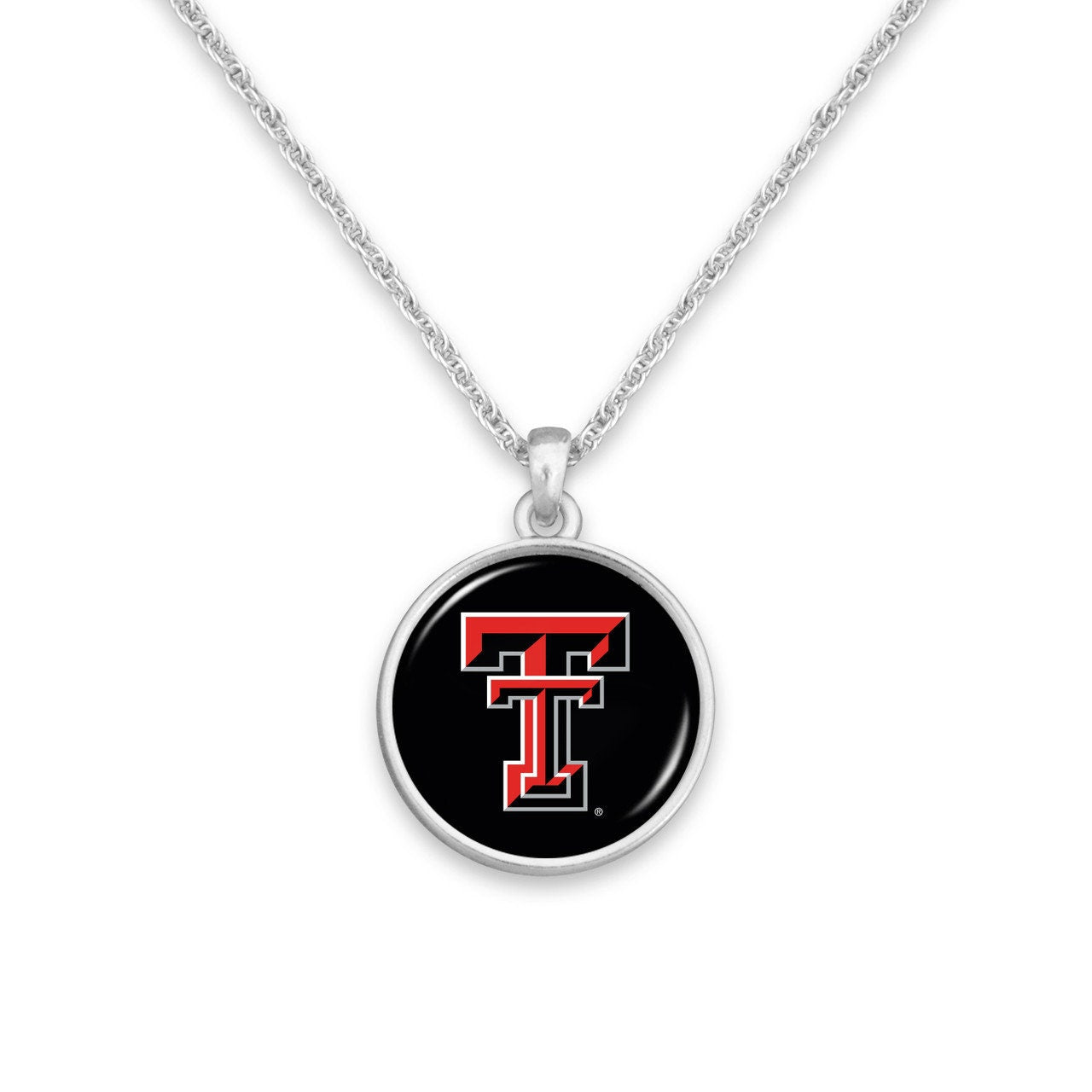 Officially Licensed TEXAS TECH RAIDERS Necklace - Pewter Charm Sterling Plated - North Carolina State University