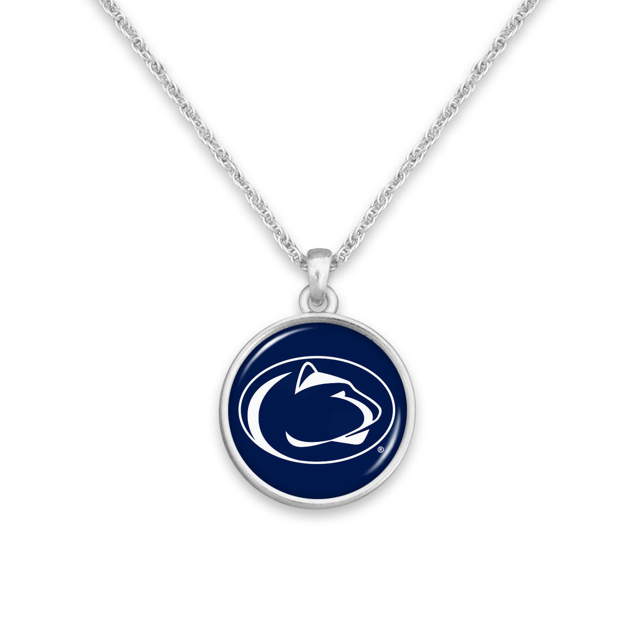 Officially Licensed PENN STATE Nittany Lions Necklace - Pewter Charm Sterling Plated - Penn State University