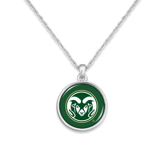 Officially Licensed COLORADO STATE RAMS Necklace - Pewter Charm Sterling Plated - Colorado State University