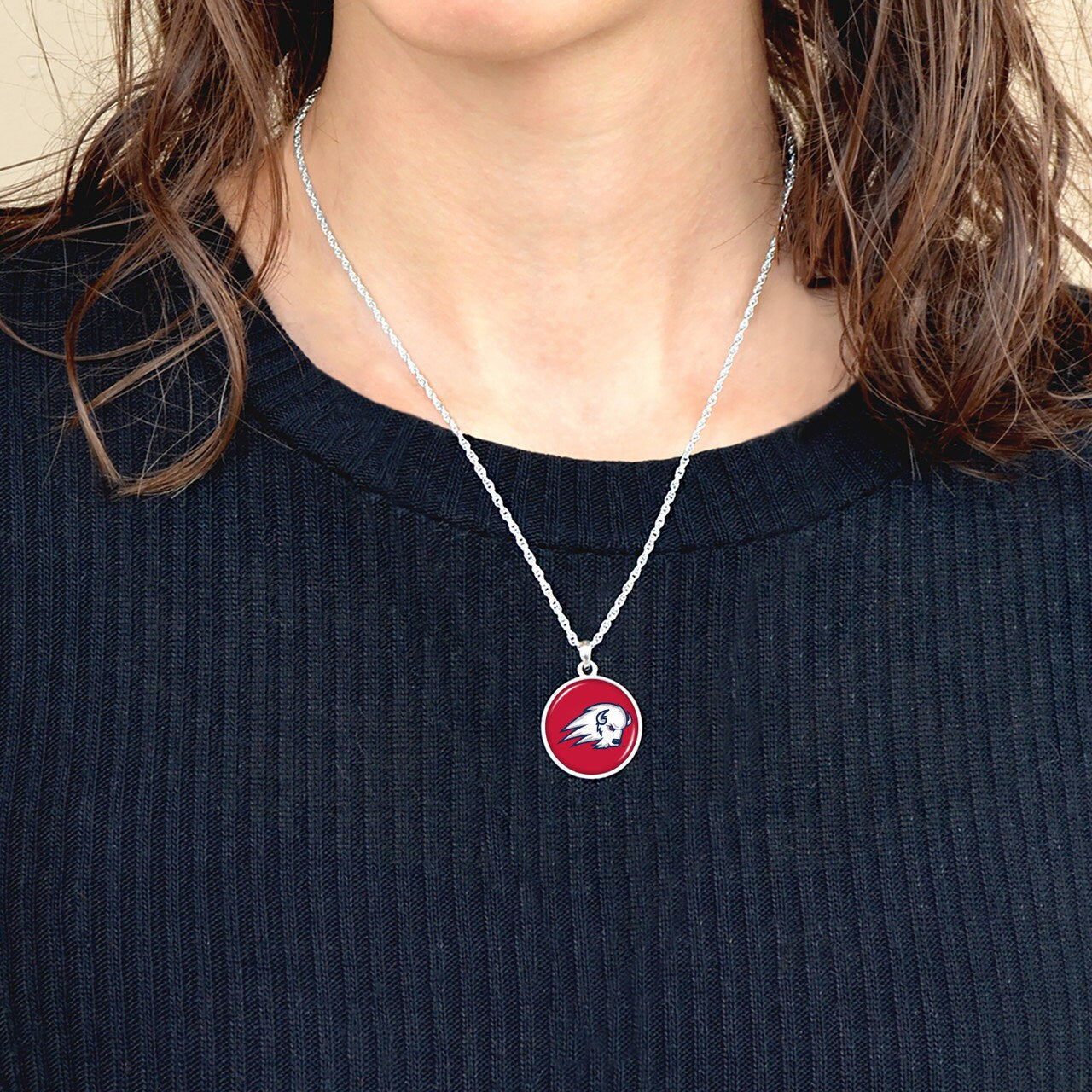 Officially Licensed UTAH TECH TRAILBLAZERS Necklace - Pewter Charm Sterling Plated - Utah Tech University