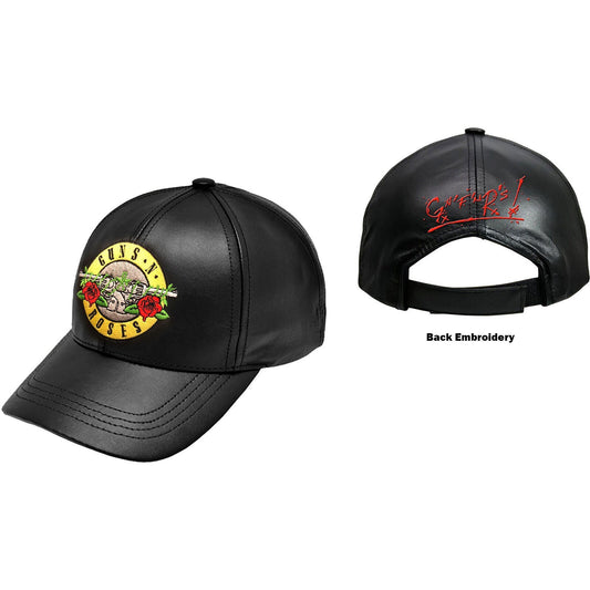 GUNS N' ROSES Unisex Cap Hat - Made to Order - GnFnRs Guns N' Roses Black Faux Leather Adjustable Baseball Cap - Officially Licensed!