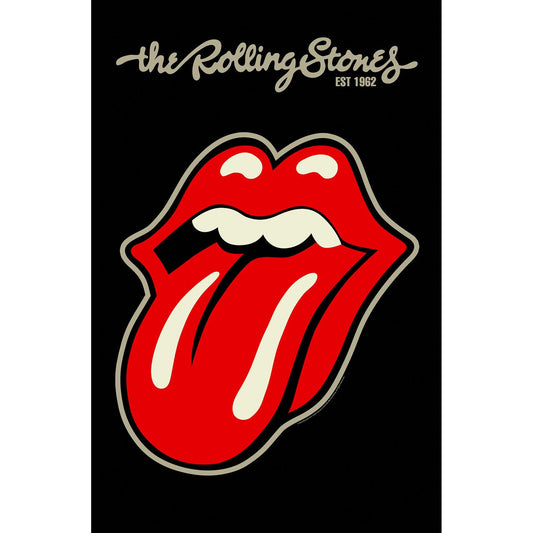 THE ROLLING STONES Textile Poster Flag - Approx 41x28 Inch - Rolling Stones Tongue Textile Fabric Poster - Officially Licensed