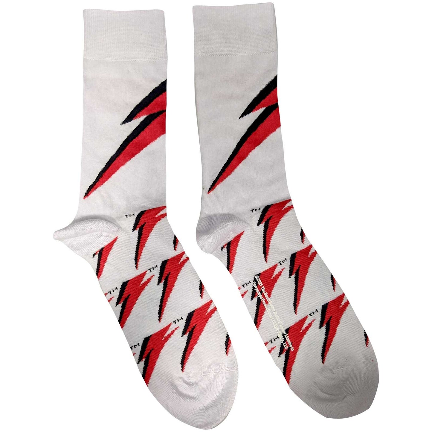DAVID BOWIE Socks - David Bowie Lightning Flash Unisex Ankle Socks - Men's Adult 8-12 - Officially Licensed Craft Costume Supply