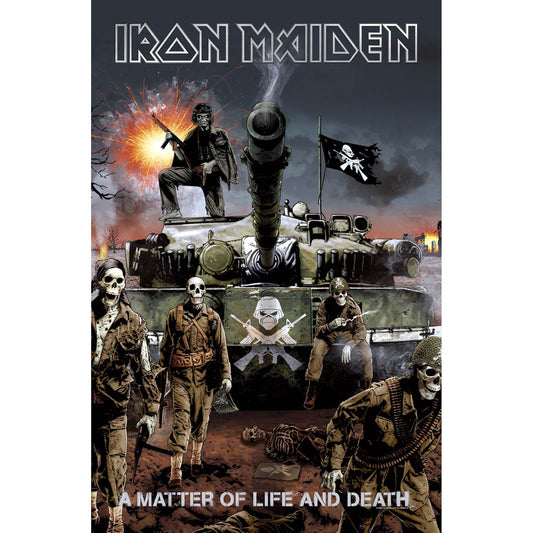 IRON MAIDEN Textile Poster Flag - Approx 41x28 Inch - Iron Maiden A Matter Of Life And Death Textile Fabric Poster - Officially Licensed