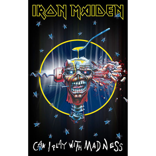 IRON MAIDEN Textile Poster Flag - Approx 41x28 Inch - Iron Maiden Can I Play With Madness Textile Fabric Poster - Officially Licensed