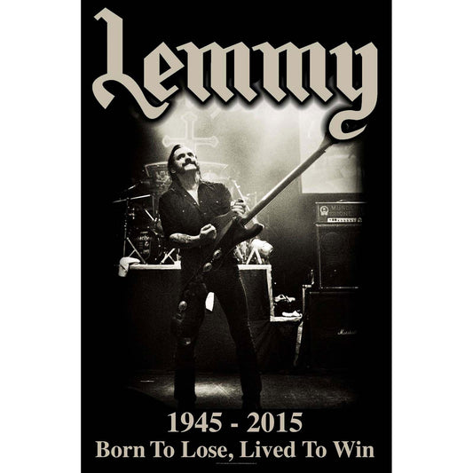 LEMMY Textile Poster Flag - Approx 41x28 Inch - Lemmy Lived to Win Textile Fabric Poster - Officially Licensed