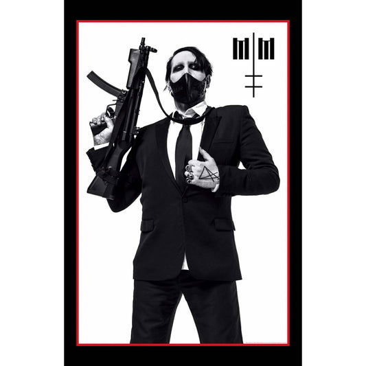 MARILYN MANSON Textile Poster Flag - Approx 41x28 Inch - Marilyn Manson Machine Gun Textile Fabric Poster - Officially Licensed